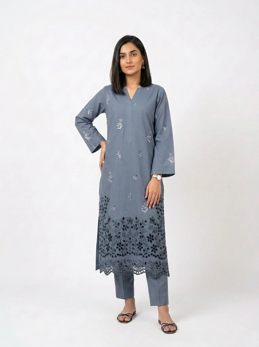 Grey-Blue 3-Piece Suit - 0074
